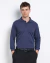 Polo suedine manga longa azul marinho