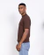 Camiseta tricot gola alta marrom - loja online
