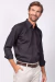 Camisa social manga longa regular 100% algodão preto - Vitta