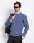 Suéter tricot manga longa azul - loja online