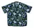 Camisa negro flor azul/hojas verdes - comprar online