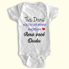 Body Bebê Personalizado - Pedido Especial para Madrinha - Poliéster + Elastano 