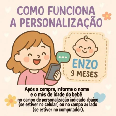 Body Bebê Personalizado Mesversário - Zebra Delicada - Poliéster + Elastano - Estica! na internet