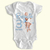 Body Bebê Personalizado Mesversário - Ursinho Aquarela - Poliéster + Elastano 