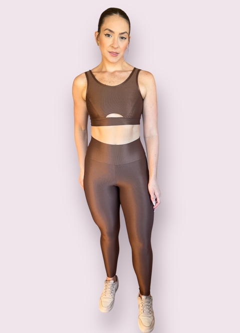 CONJ CANELADO MÁRCIA MARROM - comprar online