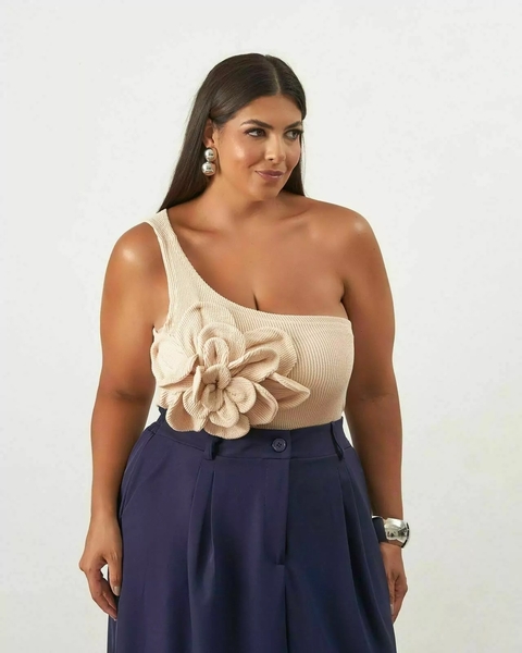 BLUSA FLOR BEGE - comprar online