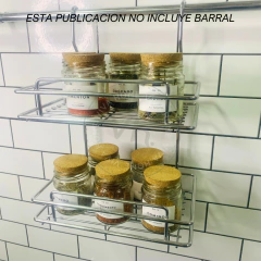 ESTANTE DOBLE PARA BARRAL CROMADO en internet