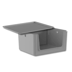 ORGANIZADOR APERTURA FRONTAL CON TAPA GRIS - comprar online