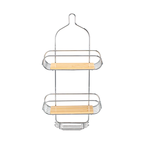 ORGANIZADOR DUCHA DOBLE COLGANTE METAL BAMBU - comprar online