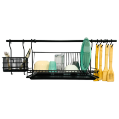 BARRAL 90 CM, SECAPLATOS, CUBIERTERO, GANCHOS NEGRO - comprar online