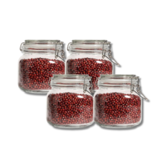 FRASCO VIDRIO CLIP METALICO 800 ML X4U.