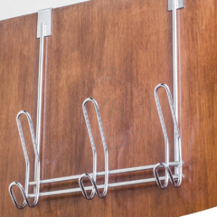 PERCHERO TRIPLE SOBRE PUERTA CROMADO - comprar online