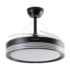 VENTILADOR DE TECHO RETRACTIL LED NEGRO - tienda online