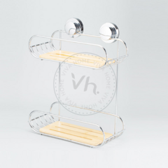 ORGANIZADOR DUCHA DOBLE METAL BAMBU - Viva Home