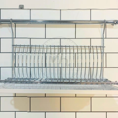 BARRAL 120 CM SECAPLATOS C/CUBIERTERO, ESPECIERO CROMADO en internet