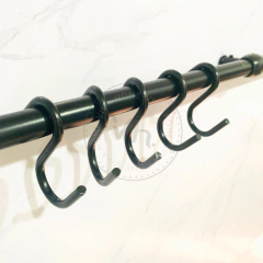 BARRAL 60 CM Y 10 GANCHOS NEGRO - Viva Home