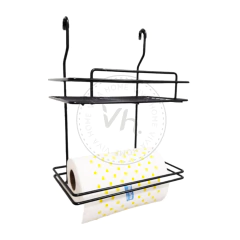 BARRAL 60 CM PORTA ROLLO, GANCHOS NEGRO en internet