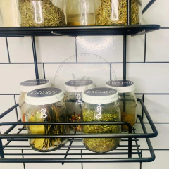 BARRAL 60 CM, ESPECIERO, 6 GANCHOS NEGRO - tienda online