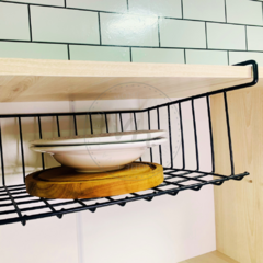 ESTANTE Y PORTA TAZAS COLGANTES NEGRO - Viva Home