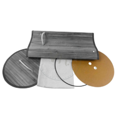 CESTO PLEGABLE Y 2 CANASTOS 33 CM BAMBU GRIS - tienda online