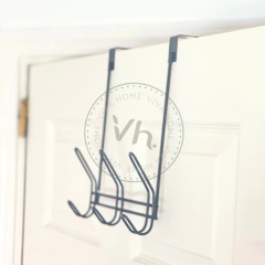 PERCHERO TRIPLE SOBRE PUERTA NEGRO - Viva Home