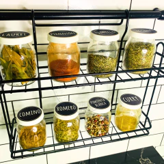 BARRAL 30 CM ESPECIERO DOBLE NEGRO en internet