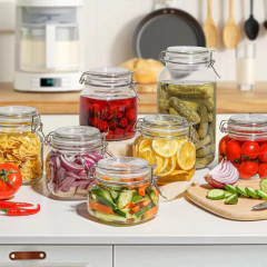 FRASCO VIDRIO CLIP METALICO 800 ML X4U. en internet