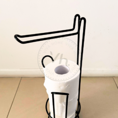 PORTA 4 ROLLOS PLASTIFICADO NEGRO X2U. - tienda online