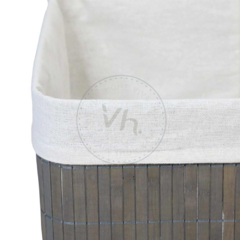 CANASTO DE BAMBU 33 CM GRIS X4U. - comprar online