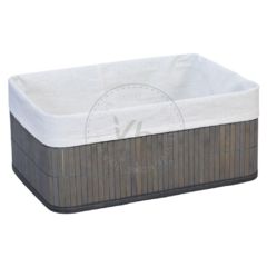 Imagen de CANASTO DE BAMBU 33 CM GRIS X4U.