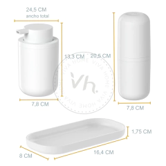 SET DE BAÑO DE 3 PIEZAS BLANCO - comprar online
