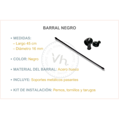 Imagen de BARRAL 45 CM, SECAPLATOS, CUBIERTERO NEGRO