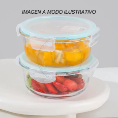 SET X2 TUPPER VIDRIO C/ TAPA 0,6L Y 1,75L - comprar online