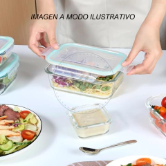 SET X2 TUPPER VIDRIO C/ TAPA 1L Y 2,3L en internet