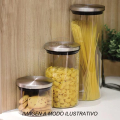 FRASCO REDONDO CON TAPA DE ACERO 1600 ML - Viva Home