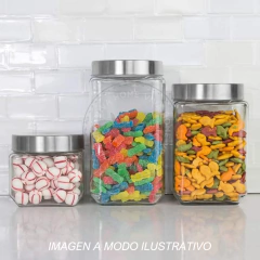 FRASCO CUADRADO CON TAPA DE ACERO 800 ML - Viva Home