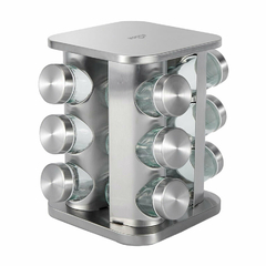 RACK ESPECIERO ACERO CON 12 FRASCOS