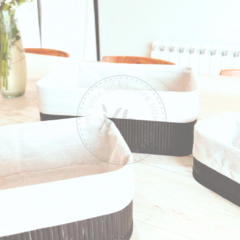 KIT 2 CANASTOS BAMBU GRIS - Viva Home