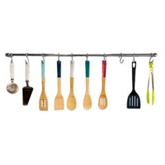 BARRAL 90 CM Y 10 GANCHOS CROMADO - comprar online