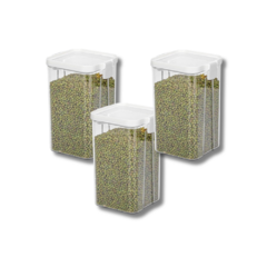 FRASCO HERMETICO CIERRE DUAL CLIP 1300 ML X3U. - comprar online