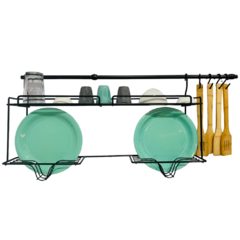 BARRAL 90 CM, SECAPLATOS, GANCHOS NEGRO - comprar online