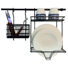 BARRAL 45 CM, SECAPLATOS, CUBIERTERO NEGRO - comprar online