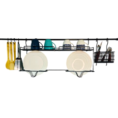 BARRAL 120 CM, SECAPLATOS, CUBIERTERO, GANCHOS NEGRO - comprar online