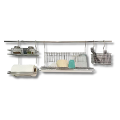BARRAL 120 CM SECAPLATOS, CUBIERTERO, PORTA ROLLO CROMADO - comprar online
