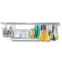 BARRAL 120 CM SECAPLATOS, CUBIERTERO, 8 GANCHOS CROMADO - comprar online