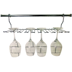 BARRAL 60 CM Y PORTA COPAS CROMADO - comprar online