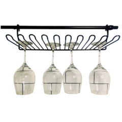 BARRAL 60 CM Y PORTA COPAS NEGRO - comprar online