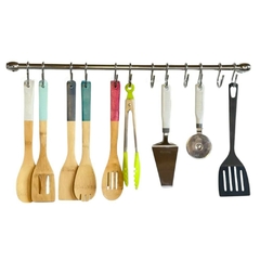 BARRAL 60 CM Y 6 GANCHOS CROMADO
