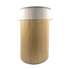 CESTO DE BAMBU PLEGABLE REDONDO NATURAL - comprar online