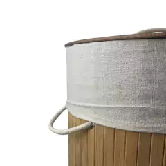 CESTO DE BAMBU PLEGABLE REDONDO NATURAL